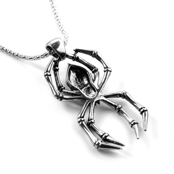 Normal Is An Illusion Spider Skull Necklace - Picture 4 of 4